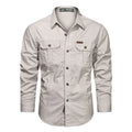 Summer Man Shirt  2024 New Men's Loose Lapel Shirt Solid Color Long Sleeve Shirt Casual Men's Top