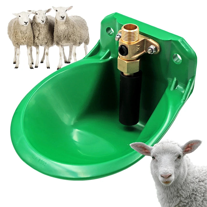 Automatic Animal Drinker Sheep Drinker Copper Valve Sheep Goat Water Bowl Green Plastic Durable Sheep Water Drinking Bowl