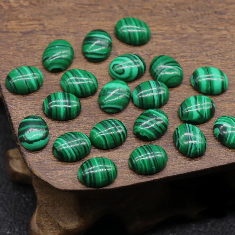 HZ Malachite  8X10mm Oval Cabochon  Calibrated Gemstone Earring Necklace Gemstone