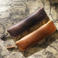 Custom Pen Pouch Genuine Cow Leather Zipper Pencil Bag Pen Bag Leather Pencil Case for School Pencil Case Pen Box