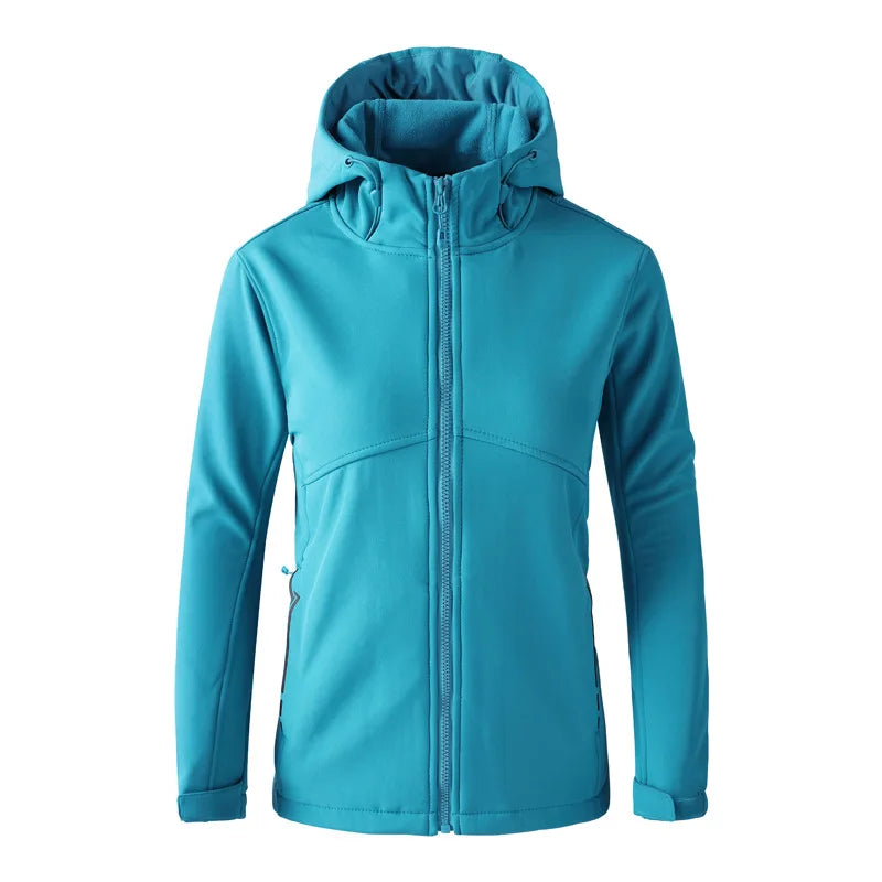 Customized Waterproof Windproof Breathable Lightweight Unisex Fleece Lined Thermally Softshell Jacket For Adults