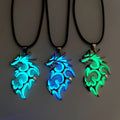 2022 Summer Fashion New Trendy Men Domineering Luminous Flame Dragon Pendant Student Men Handsome Transfer Luminous Necklace