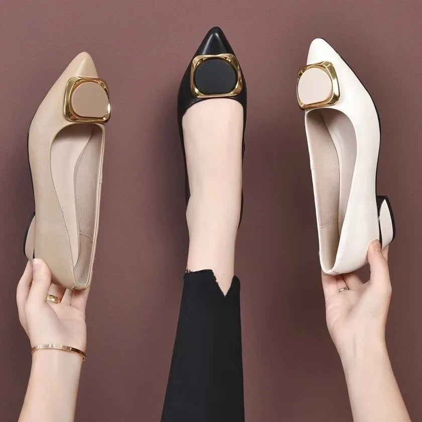 Lightweight Non-Slip Casual Loafers Soft Leather Office Flat Walking Shoes Zapatos De Mujer Elegantes Ladies Pumps for Women