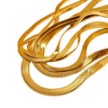 New Fashion Herringbone Chain Necklace High Polished Stainless Steel Snake Gold Chain Choker Necklace Women