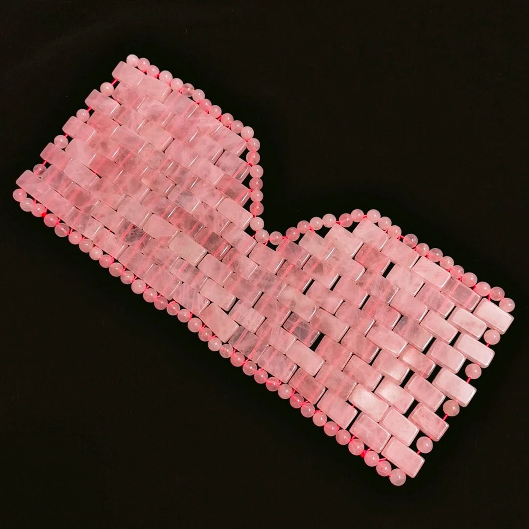 Diy Crystal Hot Sales Rose Quartz Jade Cooling Stone Mask Travel Rest Airplane Sleeping Eye For Relax