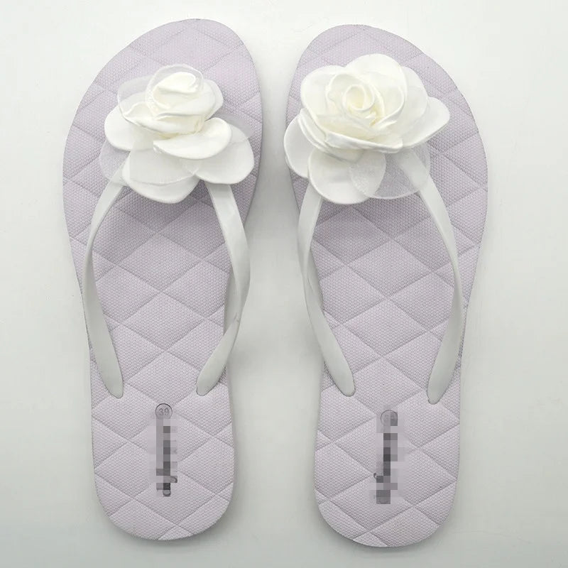 Women's Summer Sunflower Strap Flip-Flops Slippers Hot Sales Rubber Beach Slippers