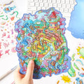 3pcs/pack  World Creative Stickers Stereoscopic Stickers 3D Stereoscopic Large Scenic Stickers