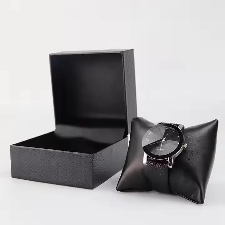 Luxury High Quality Custom Logo Black Cardboard Paper Gift Packaging Single Watch Box case