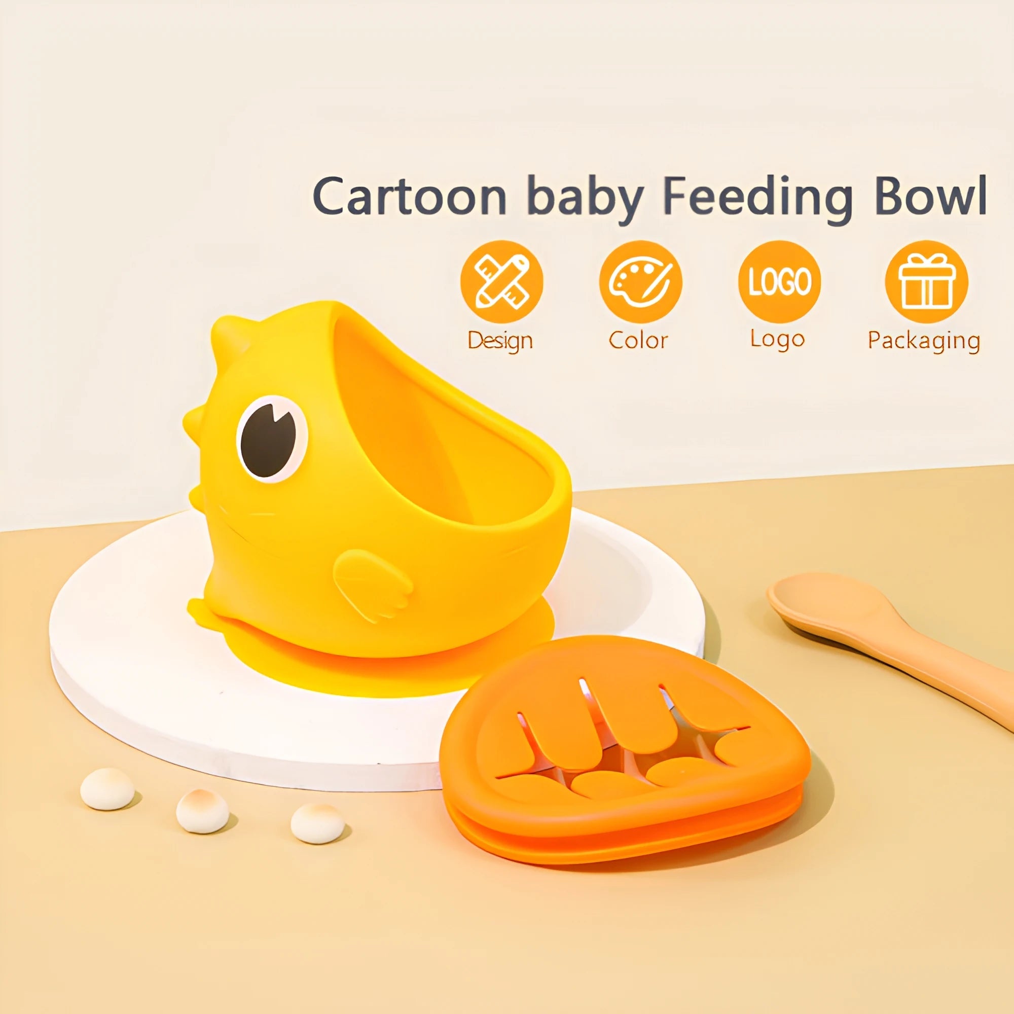 Wholesale Kids Baby Products Dining Bowls Silicone Folding Dinosaur Food Snacks Suction Feeding Bowl Tableware Set for Baby