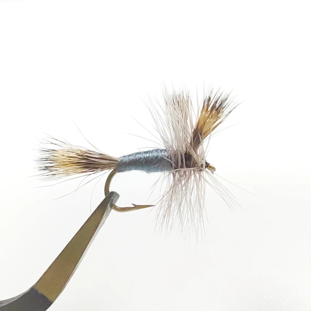 Professional Handmade Grey Wulff #14 Dry Flies for Trout Commercial Fly Fishing Tying Materials ABS for River Stream Use