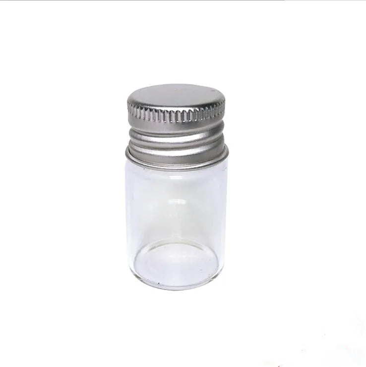 5ml 22*34mm clear Glass Tube Bottle With Screw Aluminium Cap
