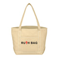 RUTH Large Cotton Canvas Leopard Pattern Yacht Tote Bag Burlap Handbag Pocket Shoulder Strap Cotton Handle-Daily Use Shopping