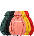 300g CVC Cotton Polyester Solid Color Pullover Hoodies Printed Logo Blank French Terry Mens Pullover Hooded Sweatshirt Wholesale