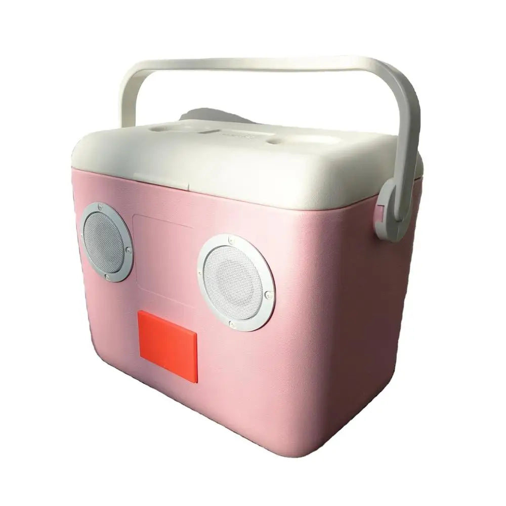 Hard Cooler with Speakers Wireless Speaker Ice Chest with Subwoofer Retro Design Heavy Duty Wheels Wheeled Party Cooler