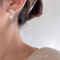 925 Sterling Silver Drop Mermaid Seashell Pearl Stud Earrings Fashion Jewelry Earrings for Women