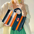 Wholesale Ladies Crossbody Shoulder Messenger Handbag Striped Canvas Tote Bag Fashionable Preppy Style Spring Summer Autumn