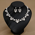 Fashion Pearl Necklace Silver Chain Jewelry Sets Choker Necklace Wedding Necklaces and Earrings for Women