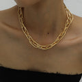 9mm Chic Mix Wide Hollow Chunky Chain Necklace 18K Gold Plated Choker Necklaces for Women Men Hip Hop Punk Street Jewelry 2022