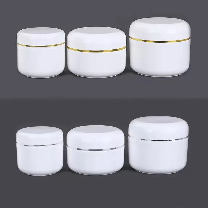 Ready Stock 200g 250g 300g 500g PP Material White Cosmetic Jar Refillable Skin Care Cream Face Cream Plastic Empty Jar