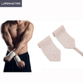 LS0643 RTS White Cotton Wrist Strap One Layer Gym Workout Safety Support with Weightlifting Wrist Wraps