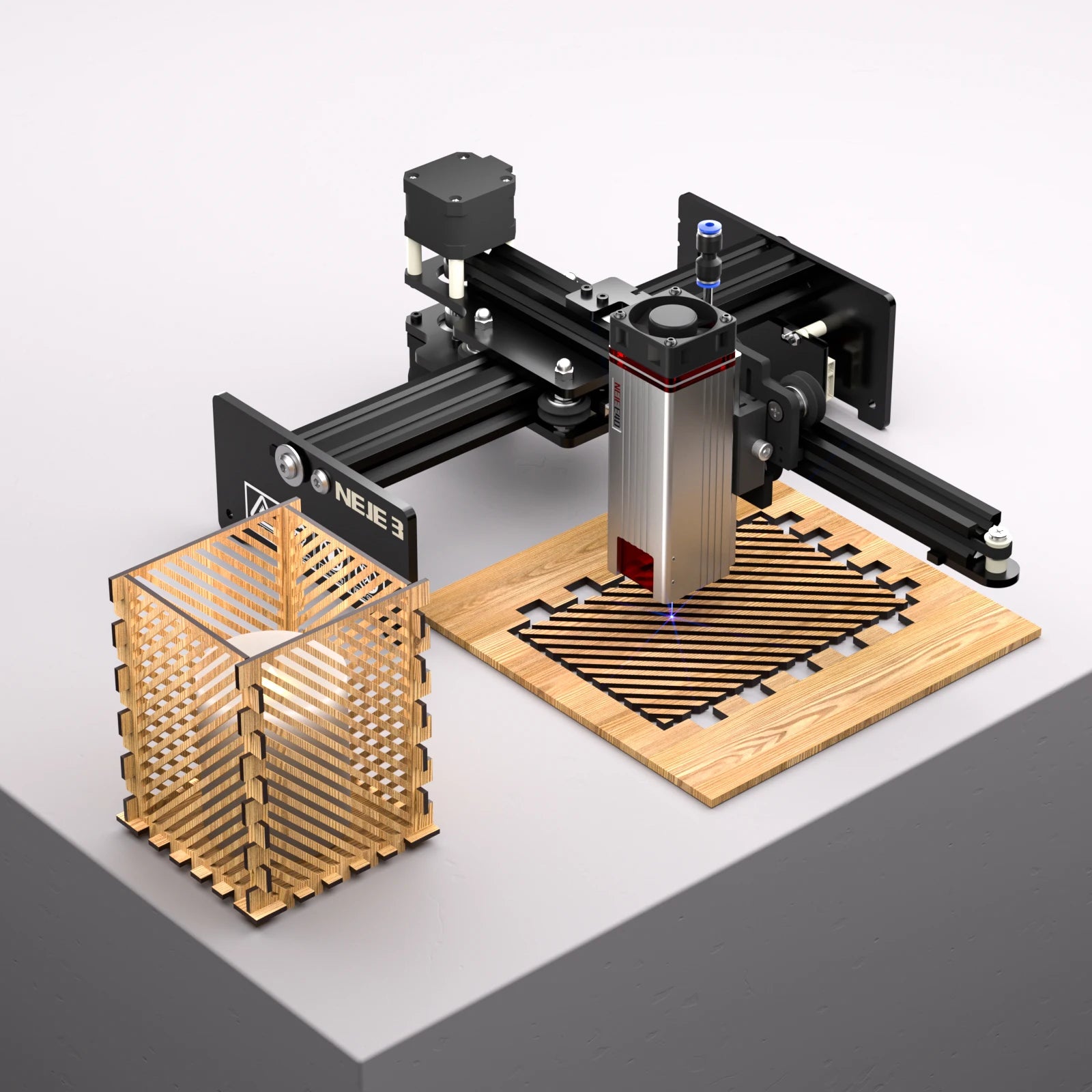 NEJE 5 E40 100W Laser Engraver for Stainless Steel Metal Stone 170*170mm Mini Wood Acrylic Cutting Machine