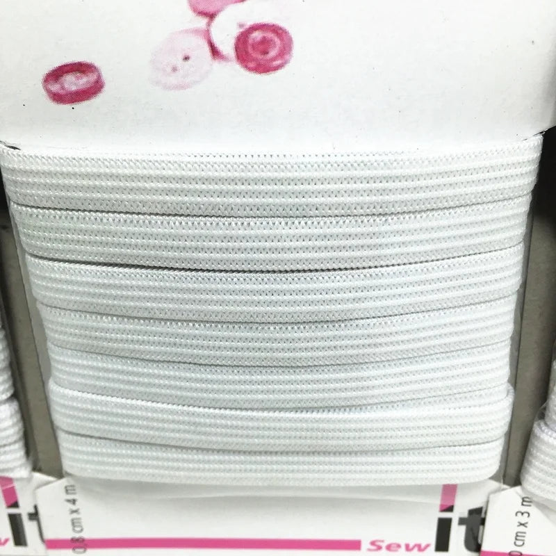 Maoyuan Brand Polyester+Latex 25mm Thickness 20mm Width 6mm Elastic Band Pantone Color Custom Printed Thin Flat White Webbing