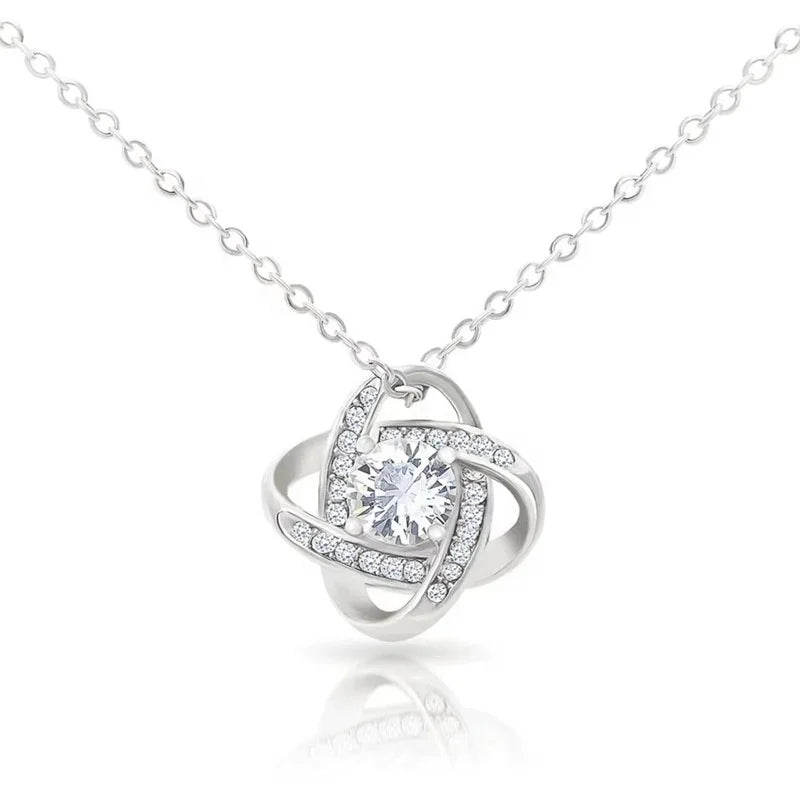 MECYLIFE Full Diamond Pendant Necklace Eternal Star Mother's Day Daughter Gift Four Leaf Clover Necklace Stainless Steel