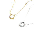 Fashion Jewelry 18K Gold Plated Stainless Steel Waterproof No Fading Smooth U-shaped Horseshoe Pendant Women Choker Necklace