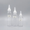 Flexible Transparent PET Squeeze Pointed Tip Bottle for Packaging Hair Oil Serum & Hair Care Liquids With Custom Brand Print