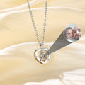 Women's Copper Romantic Heart Shape Pendant Projection Necklace Link Chain 18K Gold Plated Customized Photo for Party Occasions