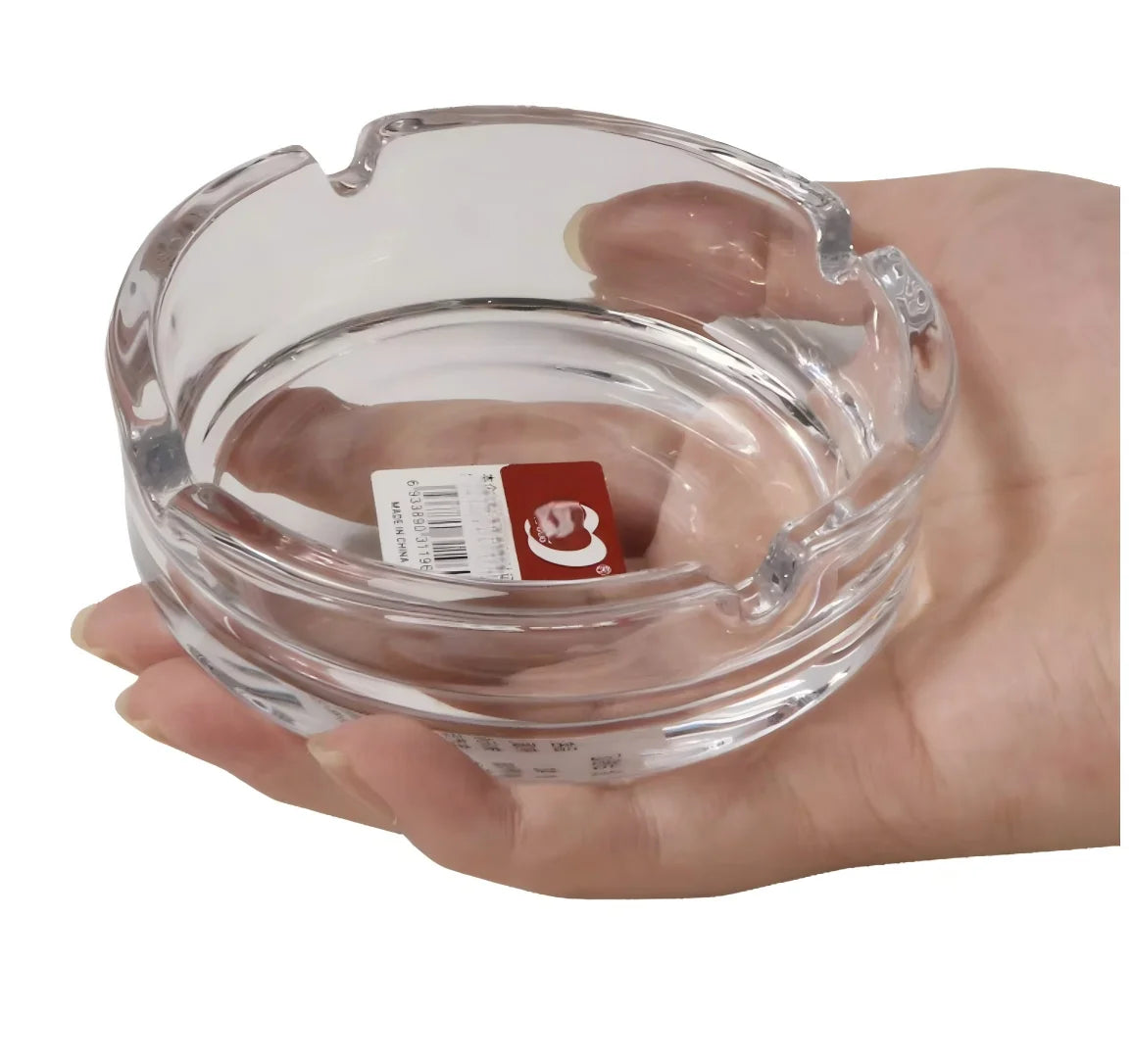 105mm Dia X 35mm High Wholesale Round Transparent Clear Smoke Ashtray Home Decor Smoking Accessories Clear Glass Ashtray