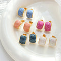 Elegant Style Gold Copper Earring Enamel Drop Glaze Vintage Stud Earrings for Ladies Girls