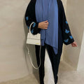 2024 New EID Butterfly Cardigan Dubai Embroidery Abaya Femmes Robe Musulmane Modest Abaya Women Dresses Islamic Clothing