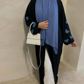 2024 New EID Butterfly Cardigan Dubai Embroidery Abaya Femmes Robe Musulmane Modest Abaya Women Dresses Islamic Clothing