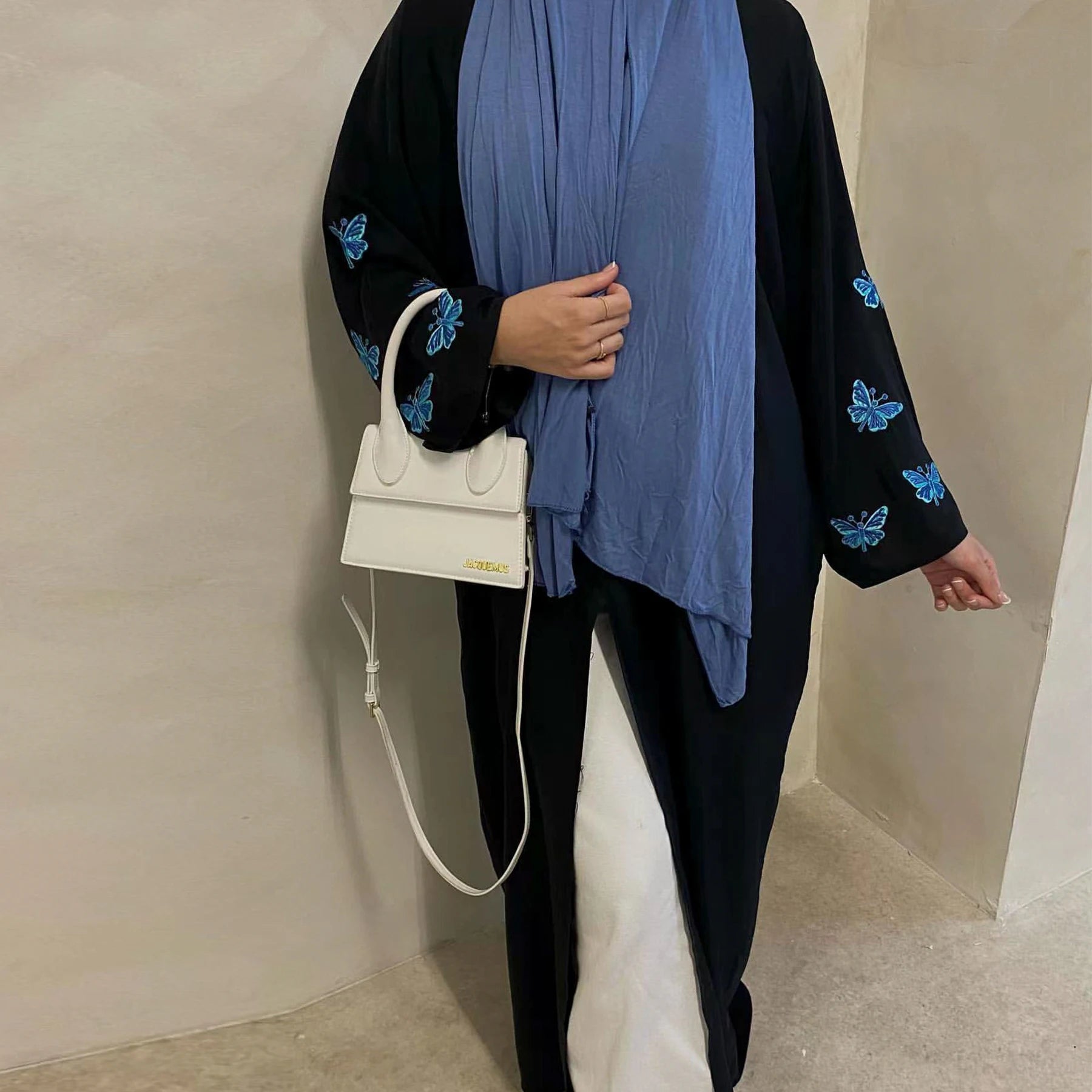 2024 New EID Butterfly Cardigan Dubai Embroidery Abaya Femmes Robe Musulmane Modest Abaya Women Dresses Islamic Clothing