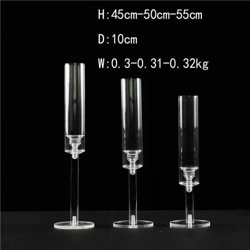 Three-Piece New Acrylic Transparent Wedding Auditorium Hotel Table Set for Parties and Windows Decorations