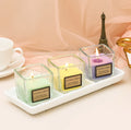 Quadrate Glass Cup Vegetable Wax Scented Candles Smoke-Free Soy Wax Indoor Hotel Handmade Romantic Fragrance Candles