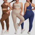 Plus Size Custom Sportswear Ladies Yoga Sets Short Yoga Wear Outdoor Workout Active Suit Fitness Clothing Women