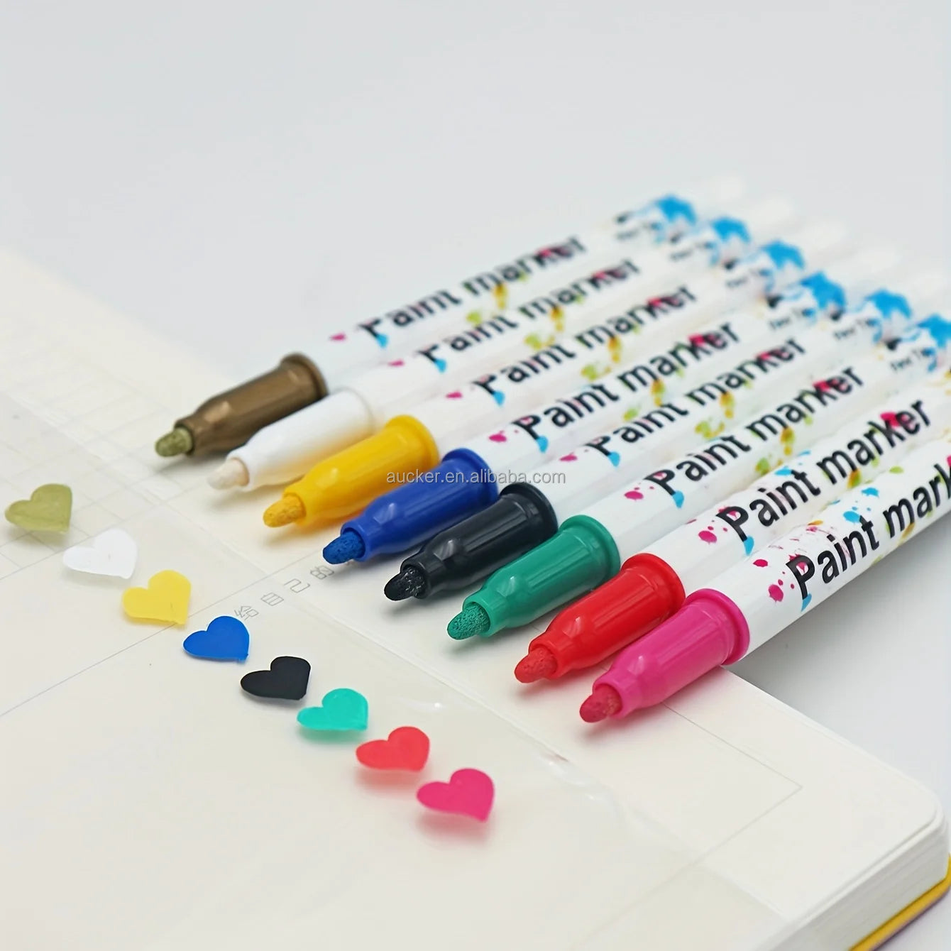 8 Colors Acrylic Marker Pen Set Paint Pens Marker with Medium Tip Permanent Acrylic Paint Pens for Rock Painting