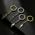 Manufacturer Enameled Palestine Country Flag Keychain Stainless Steel 18K Gold Plated Enamel Palestinian Map Pendant Key Chain