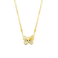 Stainless Steel 18K Gold Plated Zircon Butterfly Pendant Necklace Titanium Steel Personalized Hollow Zircon Butterfly Necklace