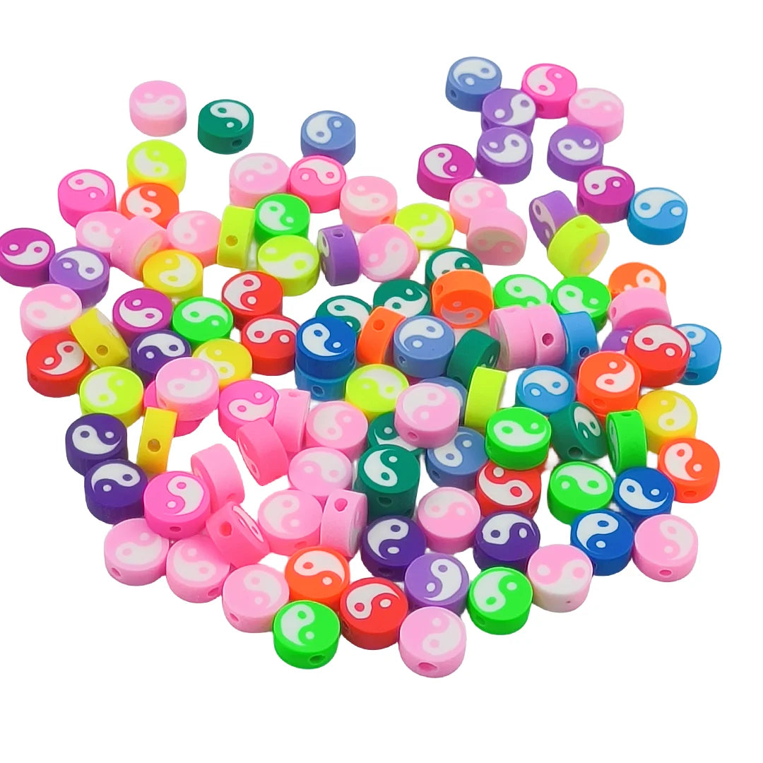 Wholesale of Cute Tai Chi Yin Yang Polymer Clay Beads DIY Handmade Beads Candy Color Craft Jewelry Making Accessories