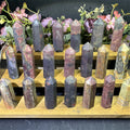 Kindfull Natural Crystal Red Loose Turquoise Stone Tower Healing Cherry Creek Jasper Crystal Point Tower for Decoration