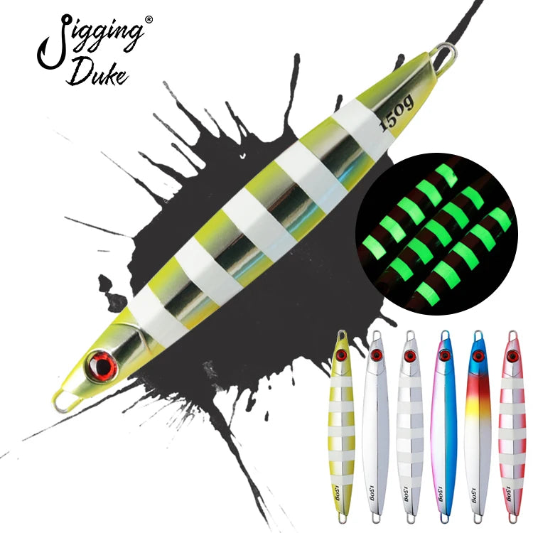 JiggingDuke 100g 120g 150g Electroplate Deep Sea Fishing Metal Jigs Lure Speed Fast Sinking Slow Jigging Tuna Lure