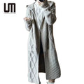 Wholesale Hot Selling Fall Winter Women Knitted Cardigans Gothic Clothes Casual Hooded Long Sweaters