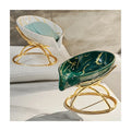Modern Luxury Bathroom Shower Leaf Soap Dish Holder Custom Surface Finishing Lightweight Plastic Tray Shelves Embedded