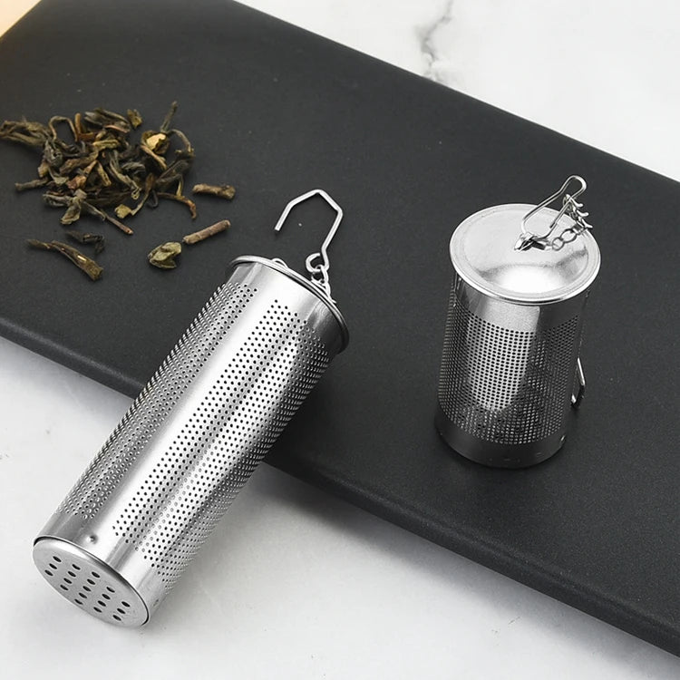 New Design Stainless Steel Tea Strainer Coffee Herb Spice Filter Tea Infuser Squeezer Locking Spoon Tea Ball