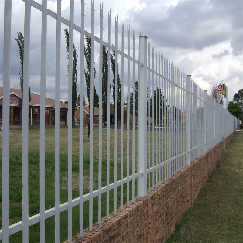 High Quality 6 Feet Heat Treated Security Steel Palisade Fence with High Security Spike Spikes Powder Coated Low Price