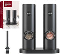 2 Pcs Battery Operated Electric Spice Mill Plastic Automatic Salt Pepper Grinder Set With Led Light