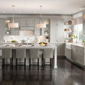 Modern Custom Solid Walnut Wood Kitchen Cabinets with Laminate Acrylic Marble Countertop Faucet Sink Hinge Accessories